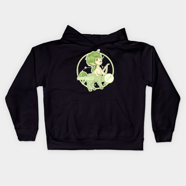 Chibi Zodiac Sagittarius Kids Hoodie by LoShimizu